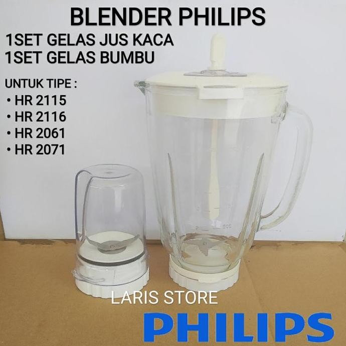 Promo Gelas Jus Kaca + Bumbu 1set Blender Philips HR 2115 HR 2116 2061 2071 COD