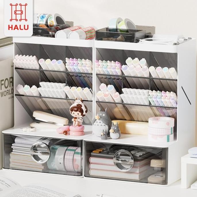 TERSEDIA HALU KOTAK LACI ORGANIZER ALAT TULIS PULPEN PENSIL RAK MAKEUP AESTHETIC HSB742