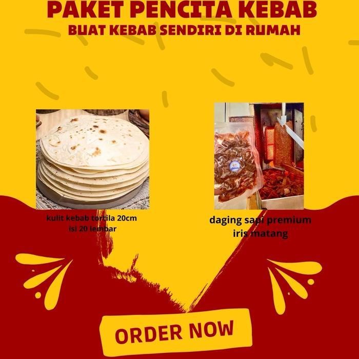 

Rps Paket Kebab Rumahan Kulit Tortila 20 Lembar Ukuran 20Cm Dan Daging Iris Matang 500Grm Frozen Food Makanan Siap Saji Instan Daging Sapi Premium