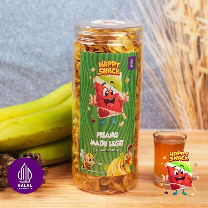

FF Keripik Pisang madu legit kemasan toples Cemilan Happy Camilan Snack Keripik renyah 250gram 500gram keripik koin bulat manis legit Kering Food Makanan
