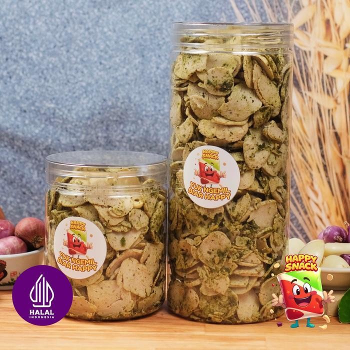 

FF Basreng Daun Jeruk Original Kemasan toples Cemilan Happy Camilan Snack Keripik renyah gurih lezat original rasa daun jeruk Crispy Food Makanan Goreng