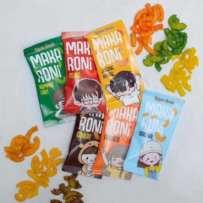

FF [LAGOA SNACK] 50 PCS MAKARONI 6 RASA GURIH RENYAH ECER 1000 Mix RASA Camilan Coklat Cemilan Manis Food Pedas Jagung Rumput coklat