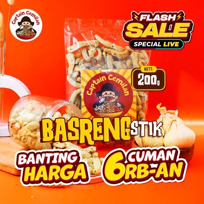 

FF 200gram - Basreng stik ORIGINAL rasa asin gurih Captain cemilan Bandung (Flash Sale) Food Snack