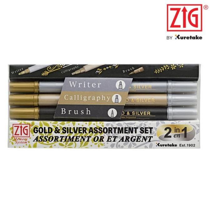 

ZIG KURETAKE MEMORY SYSTEM GOLD & SILVER ASSORTMENT SET MS/3VGS