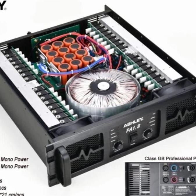 POWER AMPLIFIER ASHLEY PA 1.8 ORIGINAL 2 X 1800 WATT CLASS GB MIXER ORIGINAL DAN TERPERCAYA