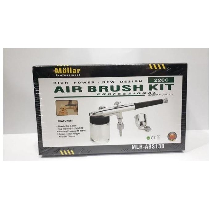

PROMO! MOLLAR ABS13B Air Brush Kit 22cc Dual Cup 0.3 mm - Pen Paint Spray Gun
