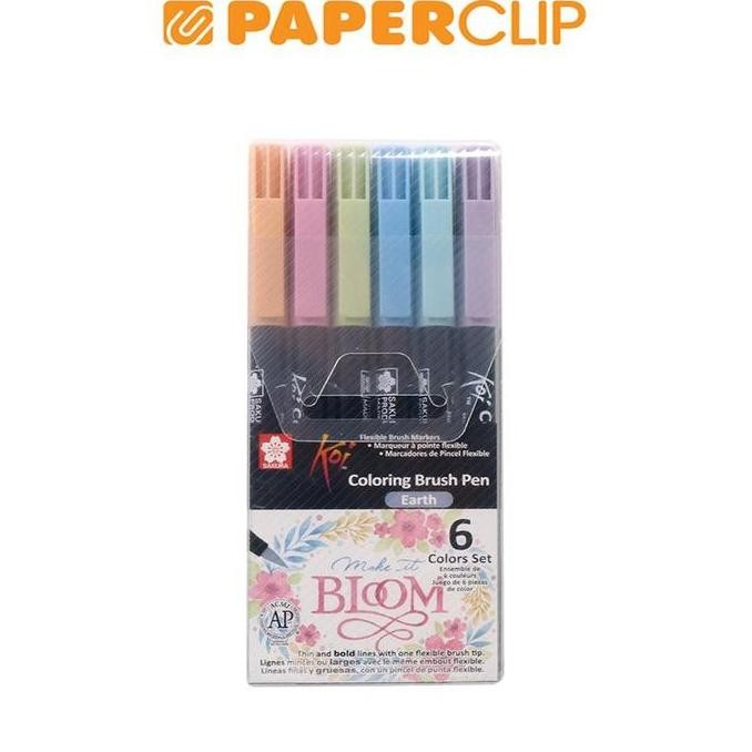 

TERBARU! BRUSH PEN SAKURA KOI SET 6 XBR-6I EARTH