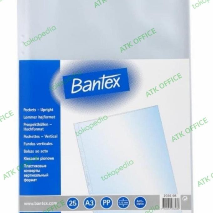 

Plastik Pp Pocket A3 Portrait Bantex #2036 Anti Glare 0,12 (25 Lembar)