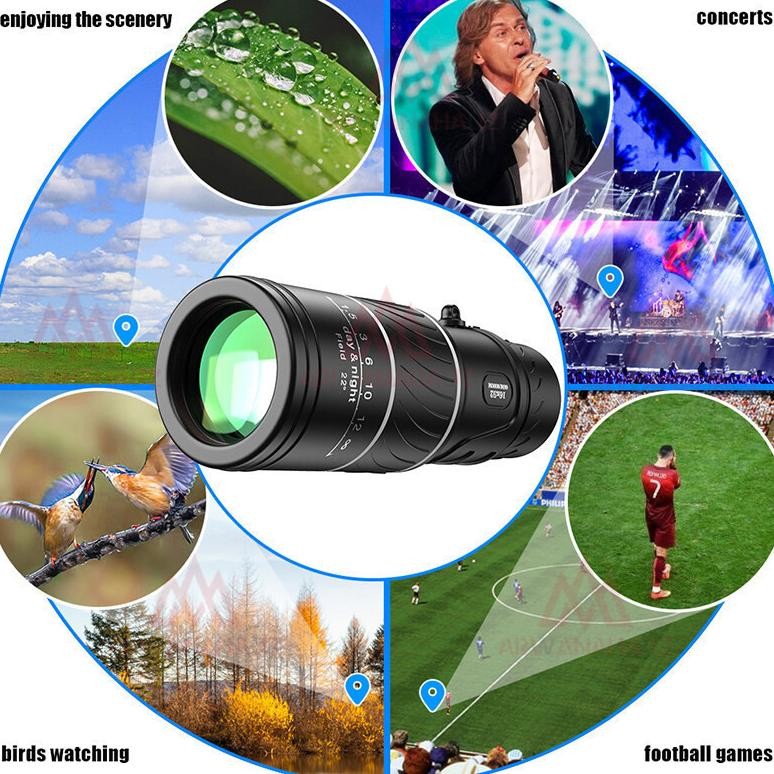 Sd-46 Teleskop Lensa Zoom Hp Monokular Teropong Jarak Jauh Peralatan Focus Teropong Jarak Jauh 10000