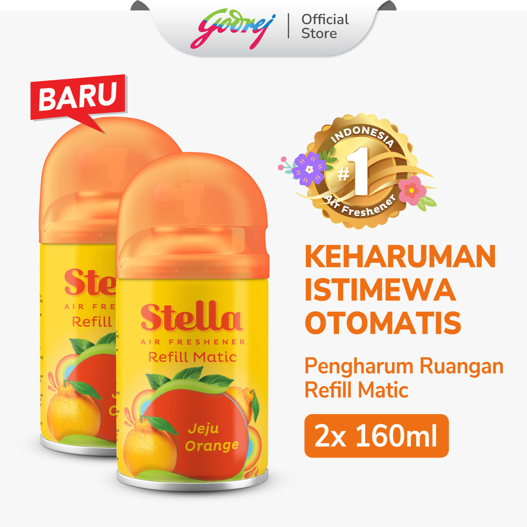 Stella Refill Matic Jeju Orange 160ml x2 - Pengharum Ruangan Otomatis