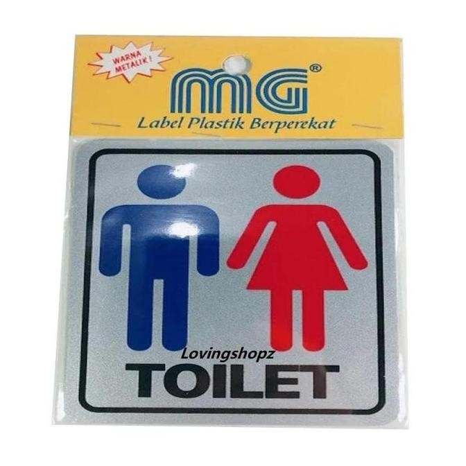 promo stiker toilet tulisan "toilet" persegi | dekorasi kamar mandi