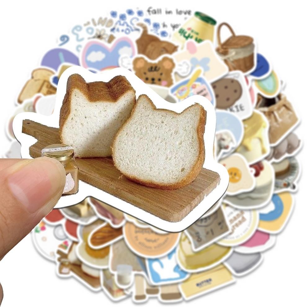 

NG [63 PCS]Stiker Aesthetic Mentega Roti Seri Stiker Pack Vinyl Anti Air- Sticker Buku Gitar Journal Koper Casing HP Laptop Helm Botol Viral Kekinian Terbaru 2025 LB-71