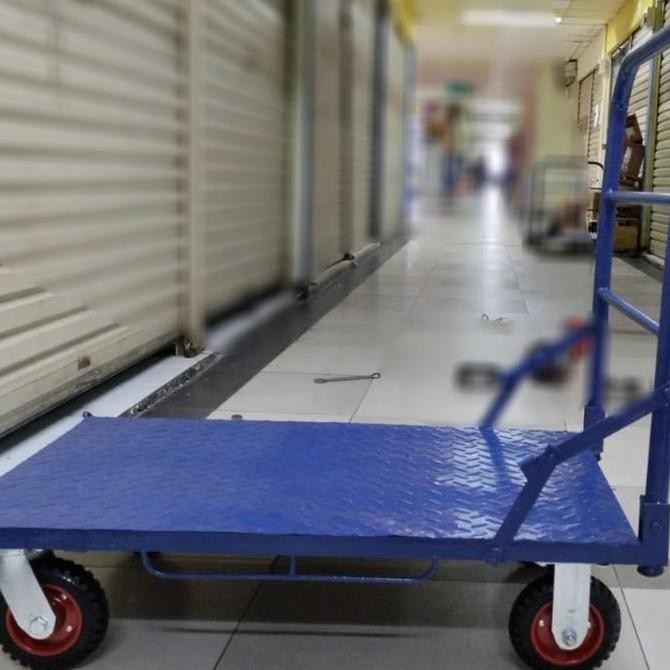 Troli Besi Heavy Duty Roda Karet Kembang Co