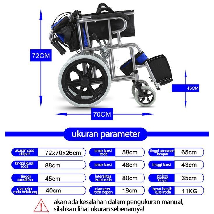 RS Kursi roda lipat / kursi roda kecil rumah tangga/ tidak memakan tempat