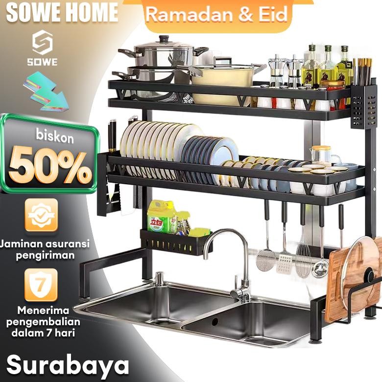 Rak Piring Wastafel Stainless steel Rak Dapur Stainless steel Rak Piring Stainless Rak Cuci Piring