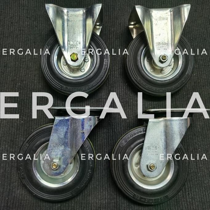 Blickle Solid Rubber Tyres Roda Caster Troli Karet Set 5 Inch Jerman Co