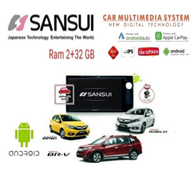 TERMURAH - Head Unit Android Sansui 9 Inch OEM Mobilio Brio Brv + Kamera