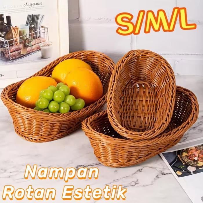

IX Keranjang Roti Rottan/keranjang Buah/keranjang Rottan Serbaguna/barang Multifungsi Besar Keranjang Wedding