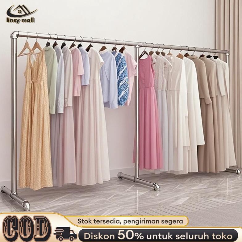 Jemuran Baju Besi Stainless 200CM Jemuran Baju Outdoor Jemuran Gantungan Baju Besi Panjang
