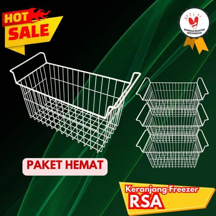 

IX 3 pcs keranjang freezer RSA 200 liter 43x20x25 cm / keranjang es box Putih