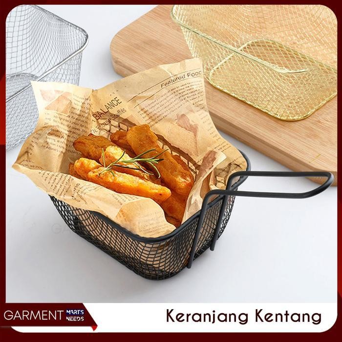 

IX Keranjang Tirisan Kentang Sosis Chicken Wings Ala Caffe Resto Fast Food Kitchen Room Aestetik Stainlees