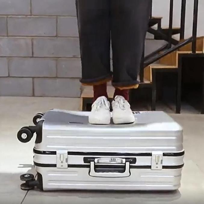 BBS Tas Koper Travel Dewasa Anti Maling 20 Inch Frame Aluminium USB Port 4 Roda Hitam Tahan Banting 