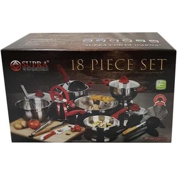 Supra 18 Pcs Panci Set Merah