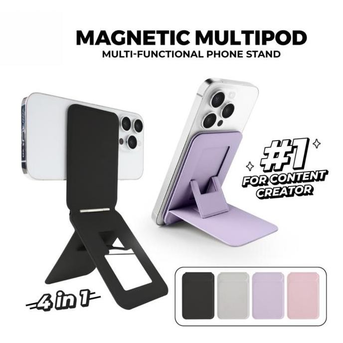 Diskon Tripod Magnetik + Wallet Phone Holder Slot Kartu | Stand HP Kreator Konten