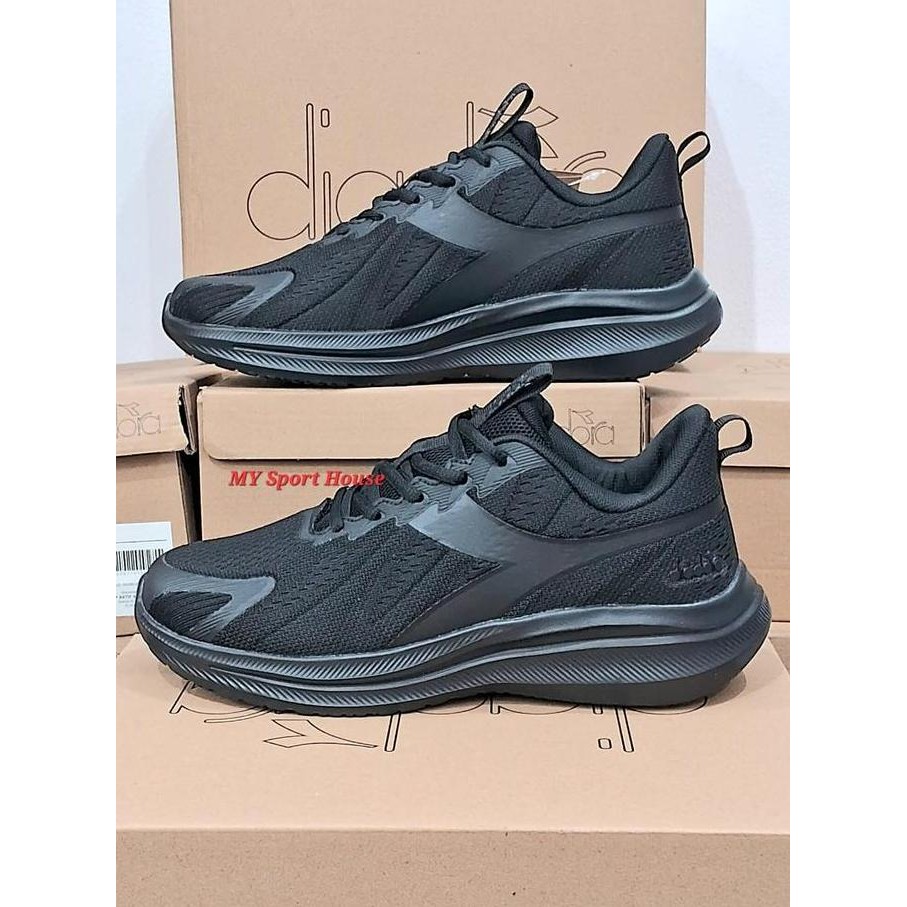 Promo Sepatu Lari/Sekolah Diadora DIARU240507M Running Shoes Original - Full Black COD