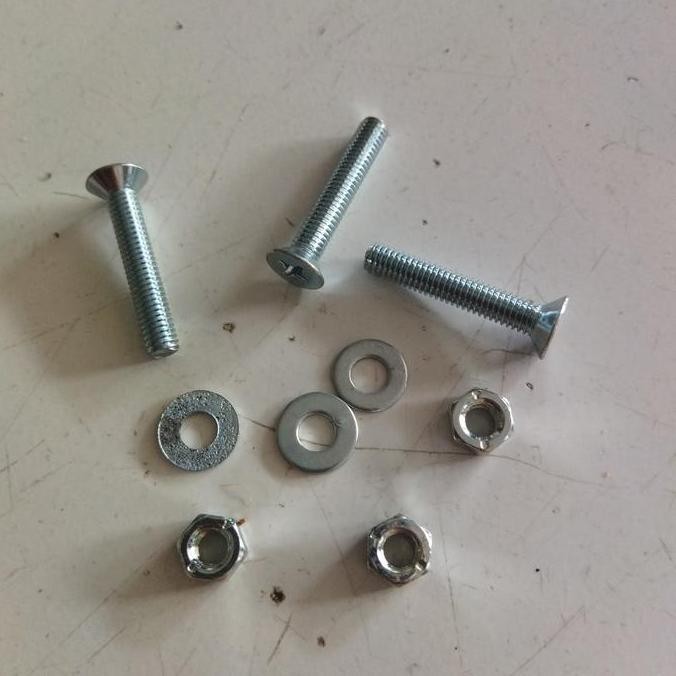 Baut Jf+Mur+Ring Plat Galvanis M6X20 Isi 100 Co