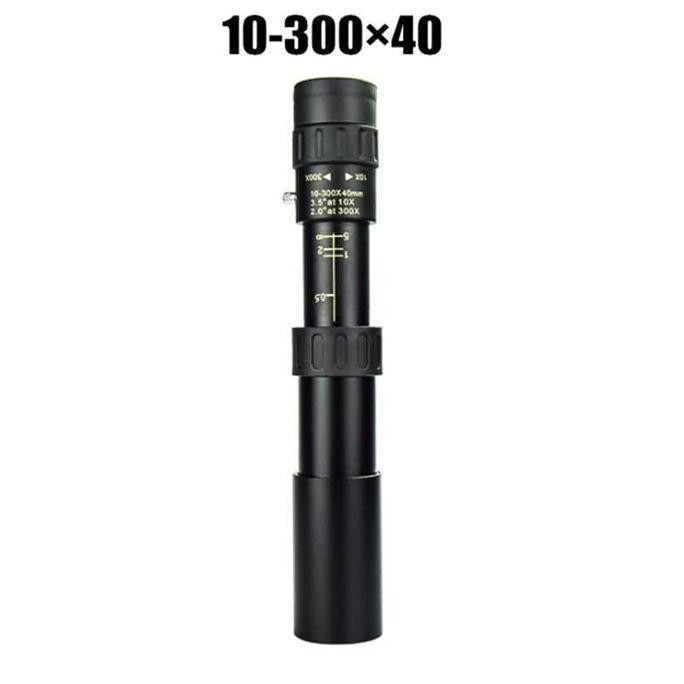 Teropong Keker Jarak Jauh Berburu Monocular Zoom Telescope 10-300X40