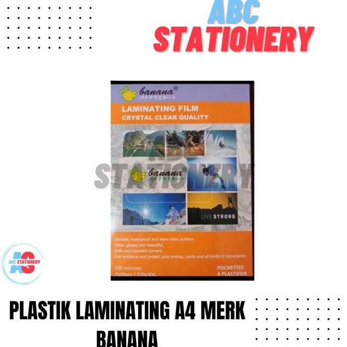 

Premium Plastik Laminating A4 merk Banana (1 pak isi 100 pcs)