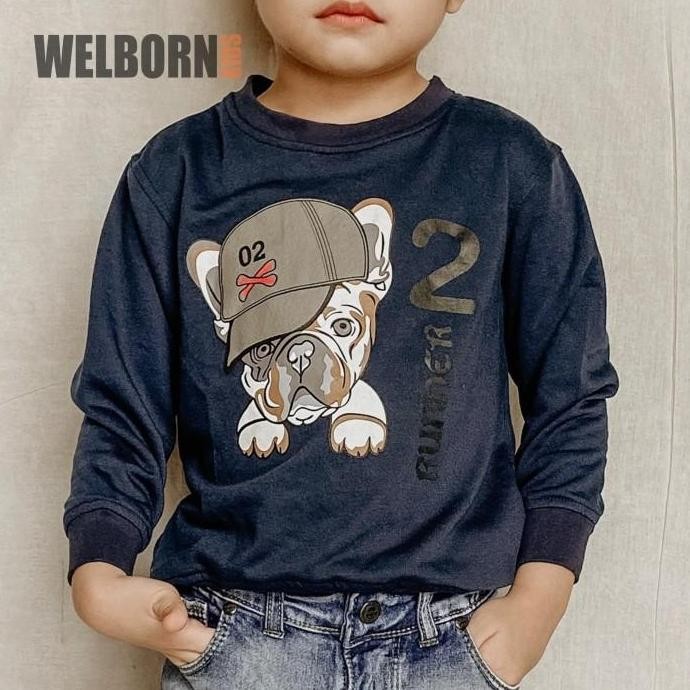Welborn Kids Sweater Bulldog Navy Anak Laki