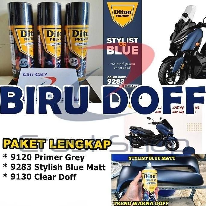 Paket Lengkap Diton Premium 9283 Stylish Blue Matt Biru Doff Matte