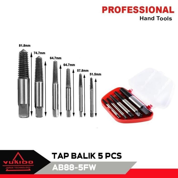 READY TURUN BOSS. TERLARIS tap balik K55 5PCS Set tap balik untuk cabut sekrup patah, mata bor Penca