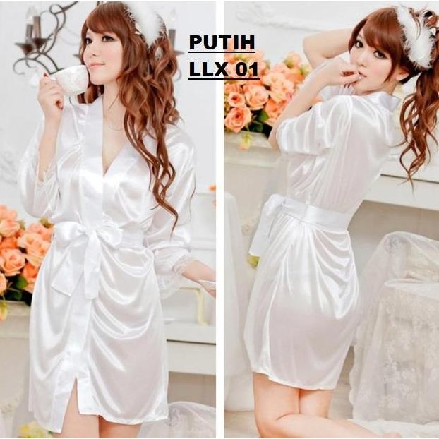 Baju tidur kimono pajamas lingerie Sutra imitasi