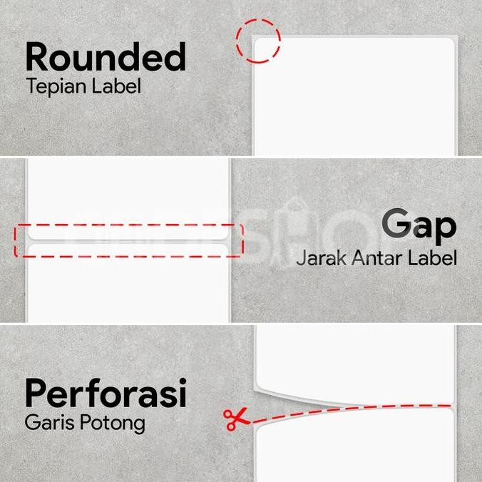 

Label Barcode Direct Thermal 80X100 80 X 100 Core 1" Isi 500 Pcs