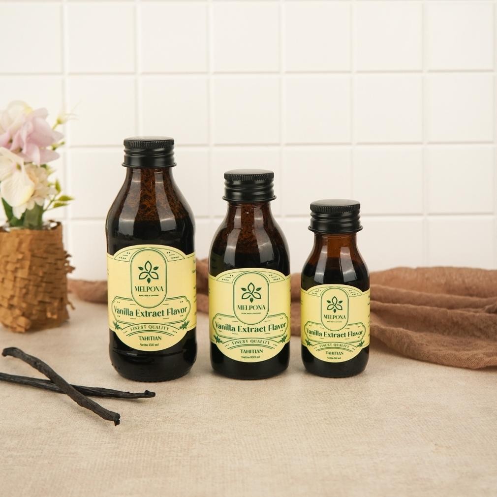 

Melpona Vanilla Extract Flavor Tahitian Organik Ekstrak Vanili Halal Certified Non Alcohol Natural