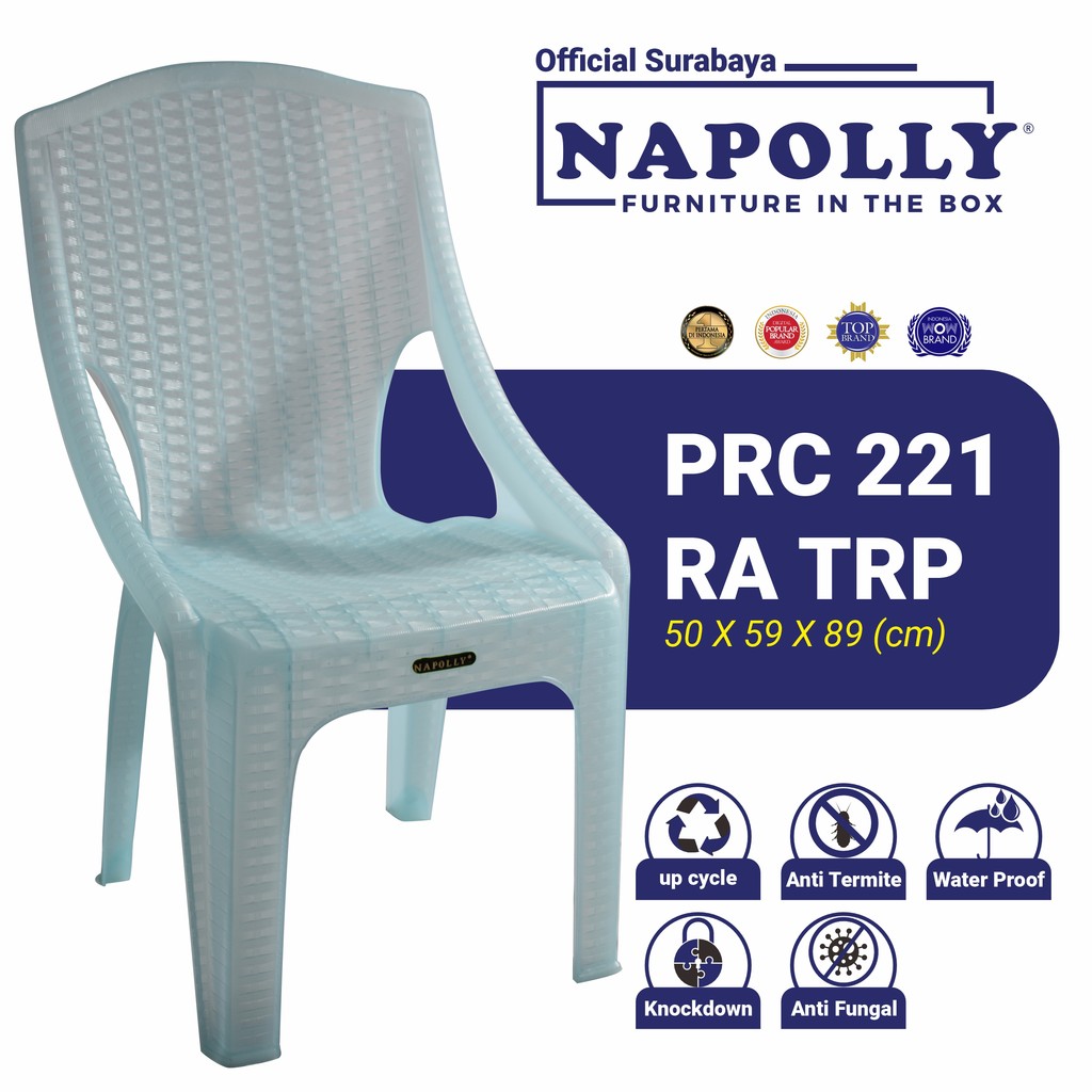 Napolly (Official Surabaya) - Kursi Plastik / Kursi Santai / Kursi Teras / Kursi Dengan Lengan Motif