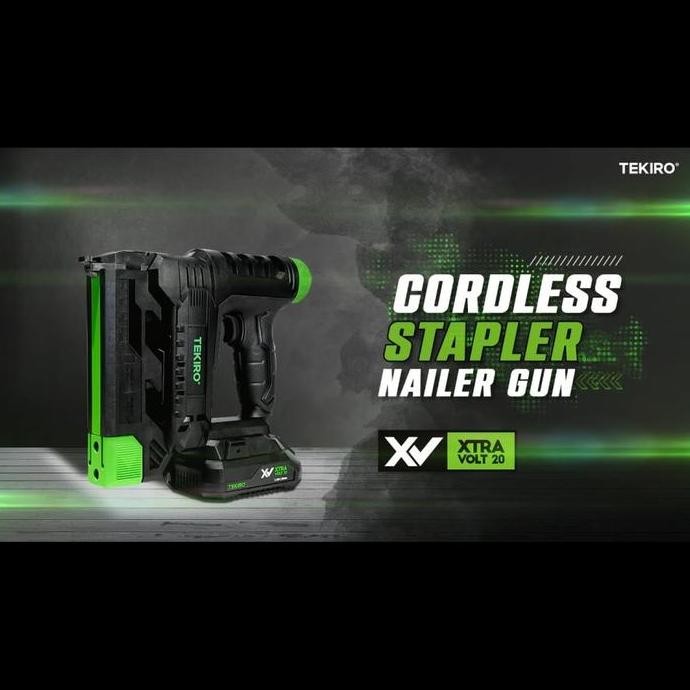 

Cordless Stapler Staples Cas Baterai Tekiro Nailer Gun Xv 20V Co