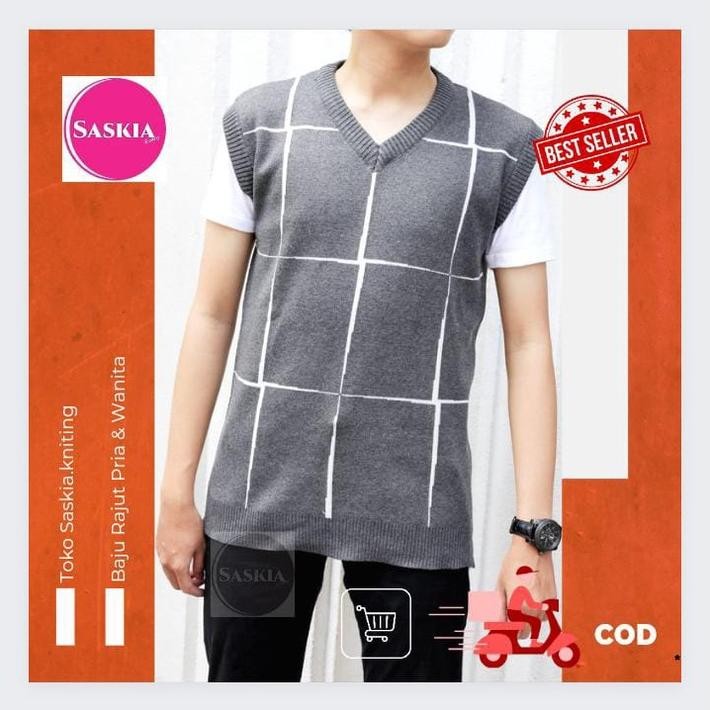 sweater rajut romi vest top korea pria#rajut pria#rajut korea#rompi pria#vest top COD Viral Kekinian