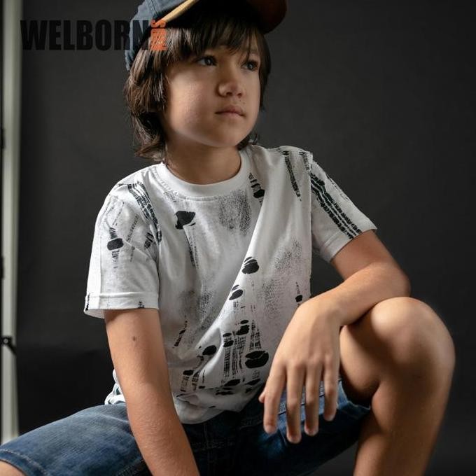Welborn Kids Kaos Oblong Putih Abstrak