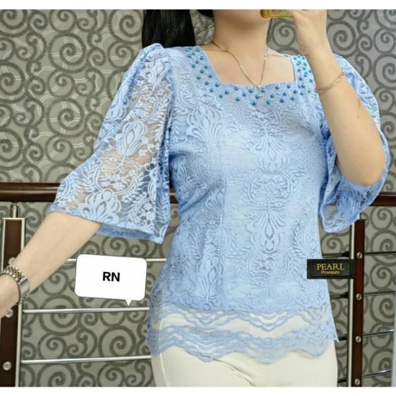 New - BLOUSE KEBAYA LENGAN KEMBANG TERBARUATASAN WANITA KEKINIAN,ATASAN WANITA TERLARIS,ATASAN BROKA