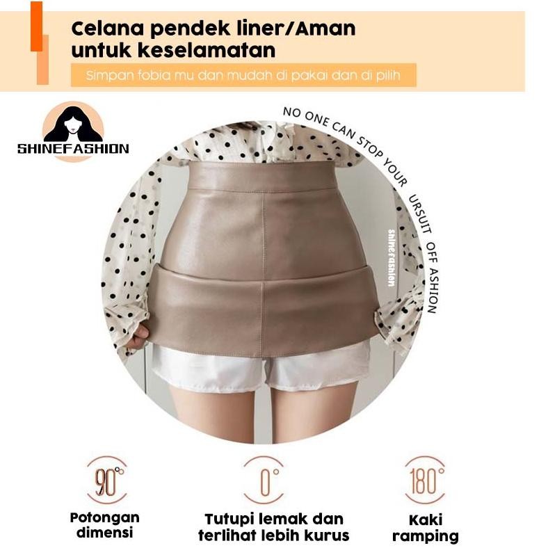 Promo - Rok Wanita Mini Fitted Skirt Leather Fashion Korean Style rok pendek rok kulit pendek