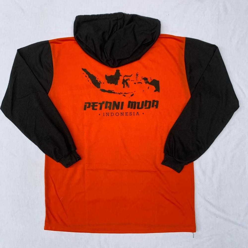 Best BISA COD Kaos Baju Petani Muda Peta Indonesia Basahan Kerja Petani Lengan Panjang Berkudung / K