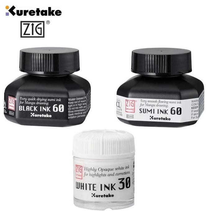 

Kuretake Pen Ink (Black Ink/ Sumi Ink/ White Ink)