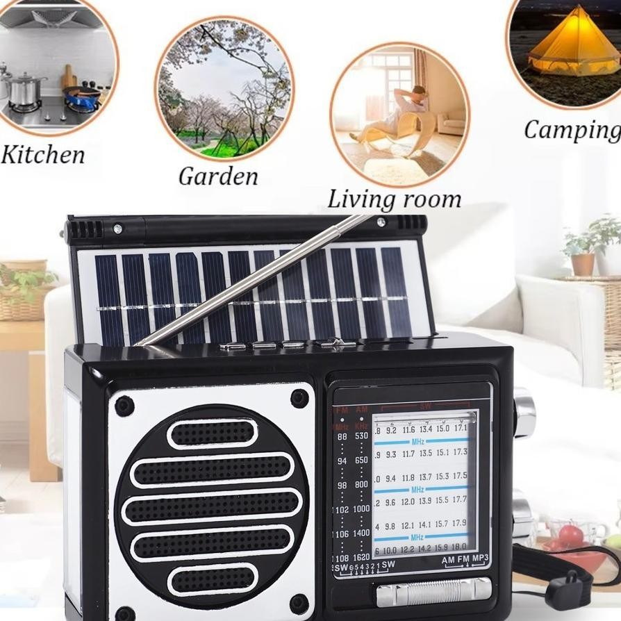 Radio Bluetooth Tenaga Matahari Bisa Bluetooth Speaker Senter Led Lampu Led Panel Solar Radio Clasik