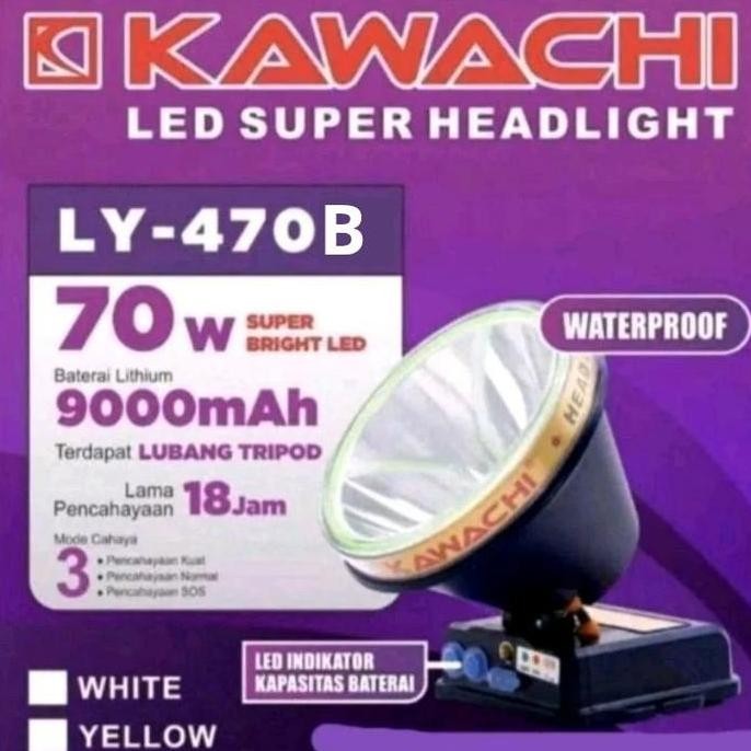 Senter Kepala Kawachi 70 Watt 9000 Mah New Stok