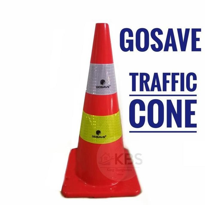 Gosave Traffic Cone Rubber 70 Cm - Kerucut Lalu Lintas Orange