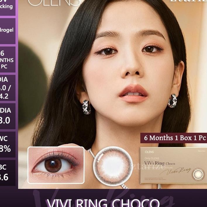 Ztarize Ready Sto Olens Vivi Ring Choco 6 Months Soft Lens 1 Pc Olens X Blapink Jisoo Rose Pink Veno